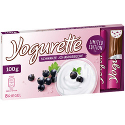 Продуктови Категории Бонбони Yogurette 8 бр.Шоколад с пълнеж от мляко и  касис 100 гр.